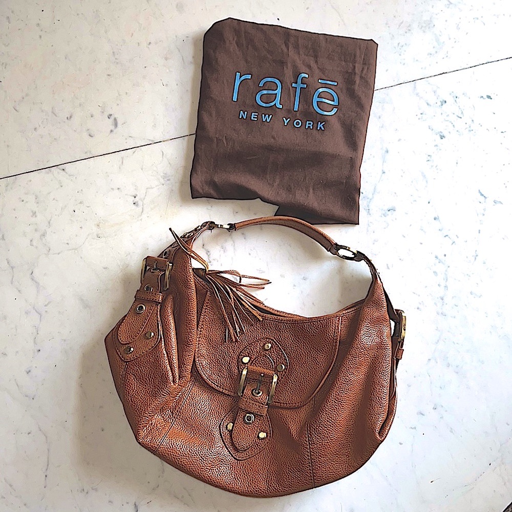 Large Rafe Cognac Leather Hobo Bag